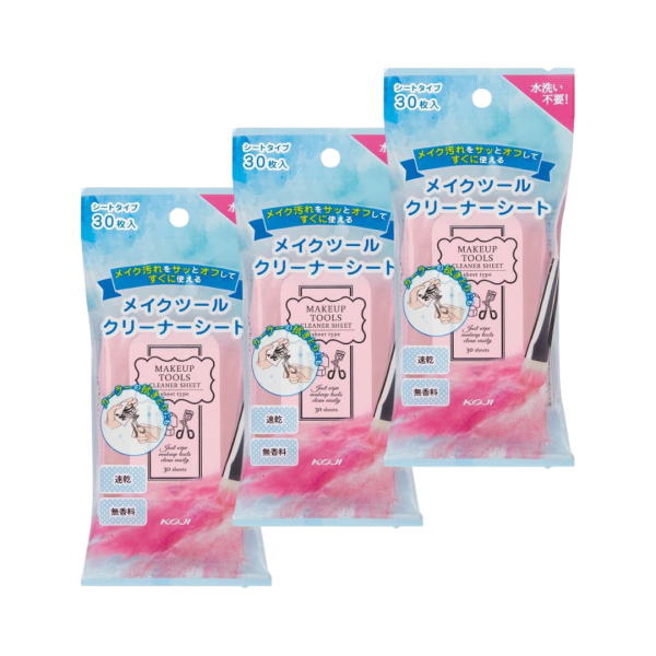 網紅推薦 KOJI 免水洗刷具清潔噴霧 90ml 清潔巾 30枚 彩妝工具清潔 速乾 乾洗 刷具清洗 刷具保養 免水洗【小福部屋】 