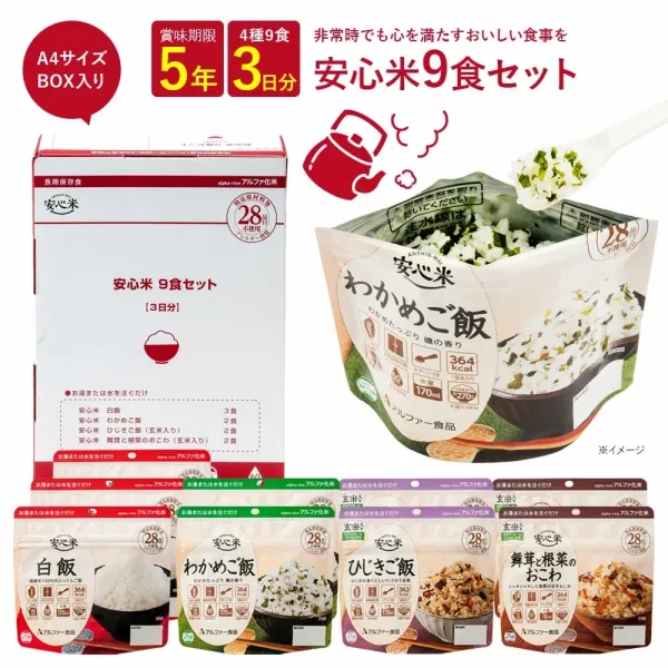 日本熱銷 Alpfa 乾燥米飯 9入 非常食 防災食品 防災 地震 露營 登山 緊急 避難【小福部屋】 