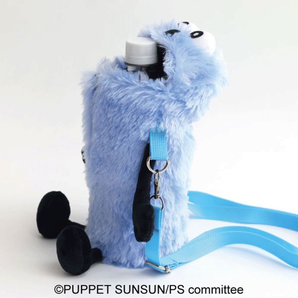 日本 PUPPET SUNSUN 毛絨飲料瓶提袋 Sunsun 水壺包 收納包 魔性角色 神似芝麻街 Elmop【小福部屋】 