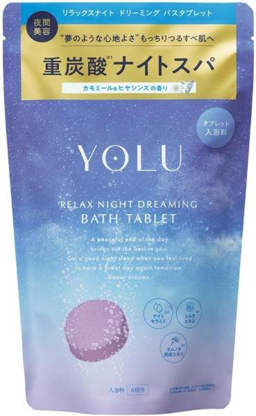YOLU 重碳酸 好夢入浴錠6錠 (粉/藍色) YOLU入浴錠,日本泡澡錠,碳酸錠,入浴劑,日本入浴粉,夜間護理泡澡,放鬆泡湯,日本原裝進口,溫泉入浴錠,舒眠泡澡