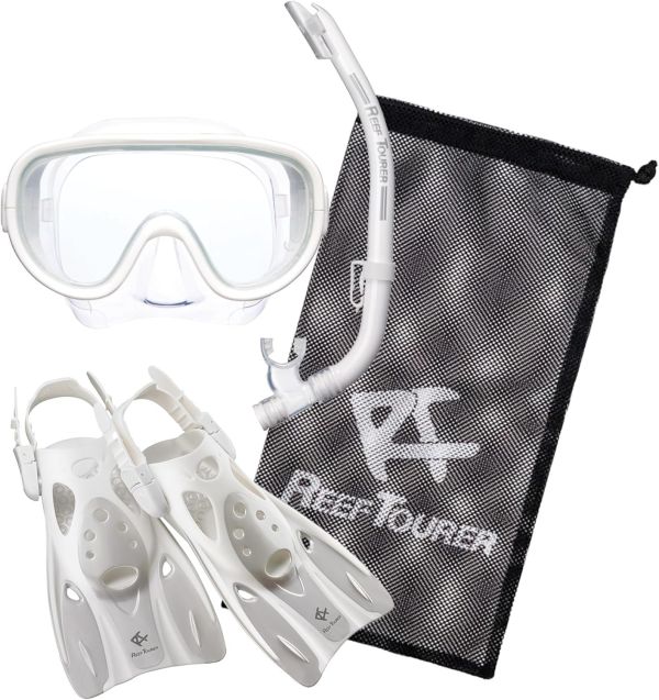 日本 Reef Tourer 潛水三件組 蛙鏡 面鏡 蛙鞋 浮潛鏡 海島旅遊 水上活動 TUSA Tabata 夏季活動【小福部屋】 