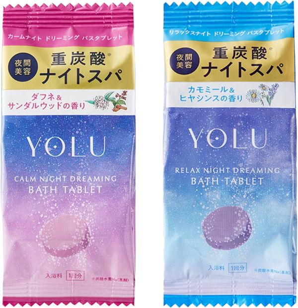 YOLU 重碳酸 好夢入浴錠6錠 (粉/藍色) YOLU入浴錠,日本泡澡錠,碳酸錠,入浴劑,日本入浴粉,夜間護理泡澡,放鬆泡湯,日本原裝進口,溫泉入浴錠,舒眠泡澡