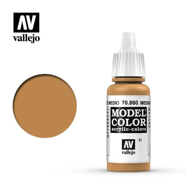 Acrylicos Vallejo AV水漆 模型色彩 Model Color 021 70860 中階膚色調 Medium Fleshtone 17ml 
