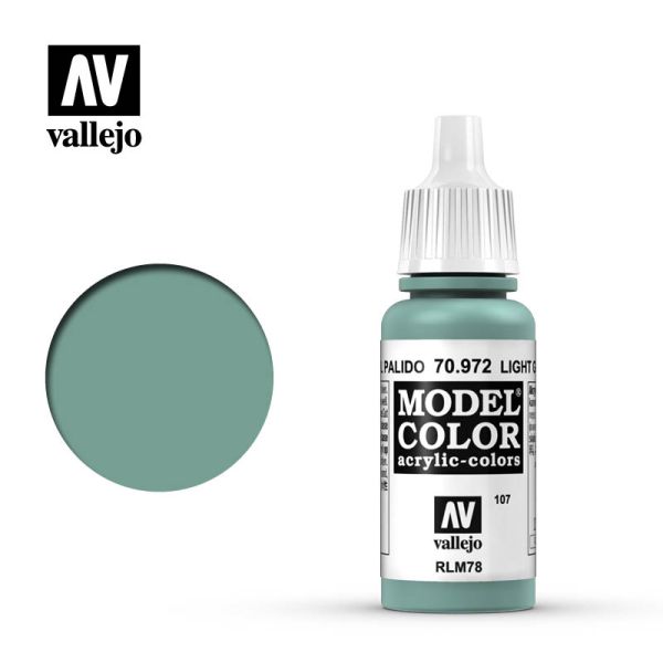 Acrylicos Vallejo AV水漆 模型色彩 Model Color 107 70972 淺綠藍色 Light Green Blue 17ml 