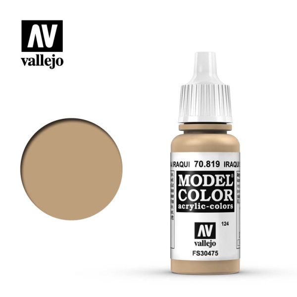 Acrylicos Vallejo AV水漆 模型色彩 Model Color 124 70819 伊拉克沙色 Iraqui Sand 17ml 