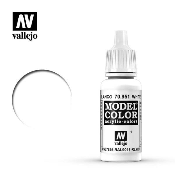 Acrylicos Vallejo AV水漆 模型色彩 Model Color 001 70951 白色 White 17ml 