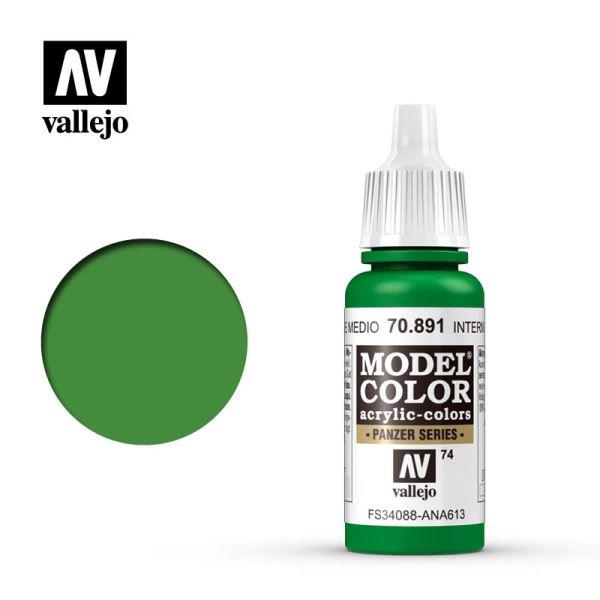 Acrylicos Vallejo AV水漆 模型色彩 Model Color 074 70891 中階綠色 Intermediate Green 17ml 