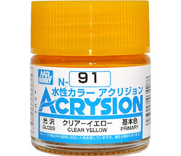 GUNZE 環保水性漆 N-91 亮光 透明黃色 10ml 