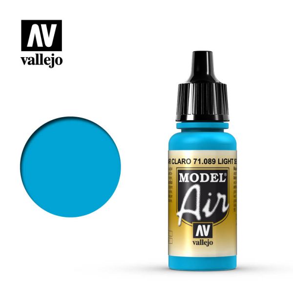 Acrylicos Vallejo AV水漆 71089 模型噴塗色彩 Model Air 淺海藍色 Light Sea Blue 17ml 