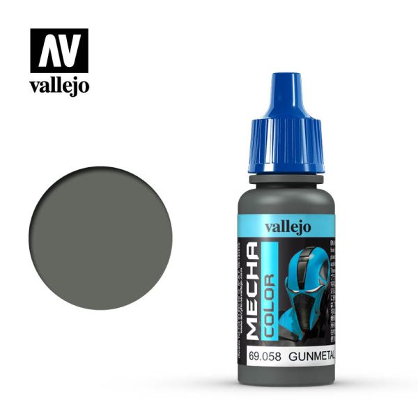 Acrylicos Vallejo AV水漆 機甲色彩 Mecha Color 047 69058 槍鐵色（金屬色） Gunmetal 17ml 