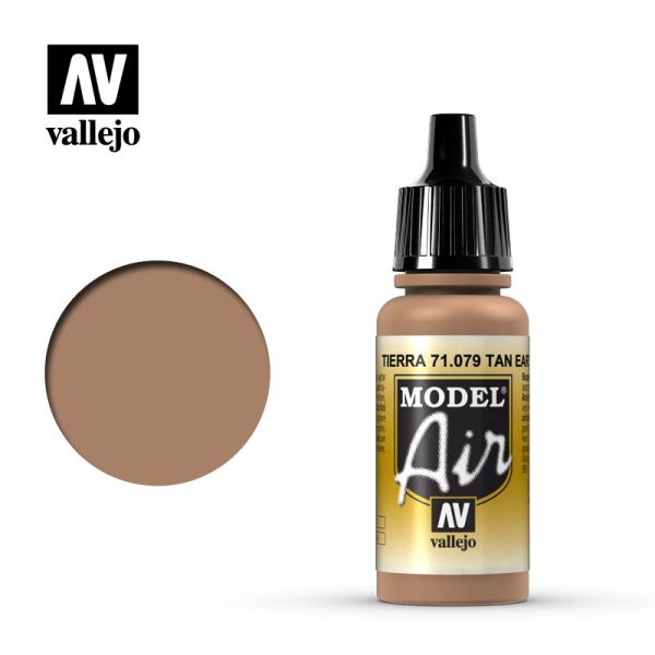 Acrylicos Vallejo AV水漆 71079 模型噴塗色彩 Model Air 土地色 Tan Earth 17ml 