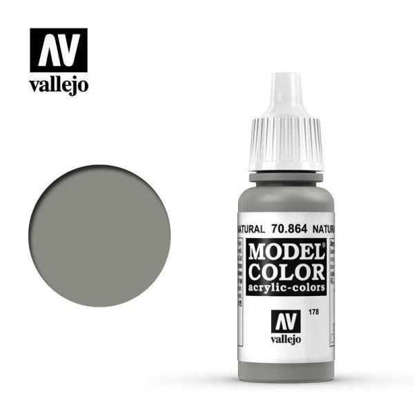 Acrylicos Vallejo AV水漆 模型色彩 Model Color 178 70864 自然鋼色（金屬色） Natural Steel 17ml 