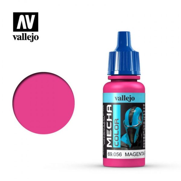 Acrylicos Vallejo AV水漆 機甲色彩 Mecha Color 045 69056 螢光亮紅（螢光色） Magenta Fluorescent 17ml 