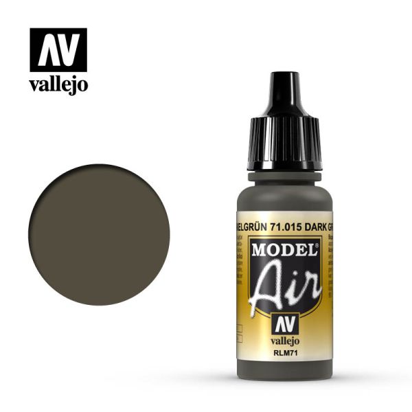 Acrylicos Vallejo AV水漆 71015 模型噴塗色彩 Model Air 深綠色RLM71 Dark Green RLM71 17ml 