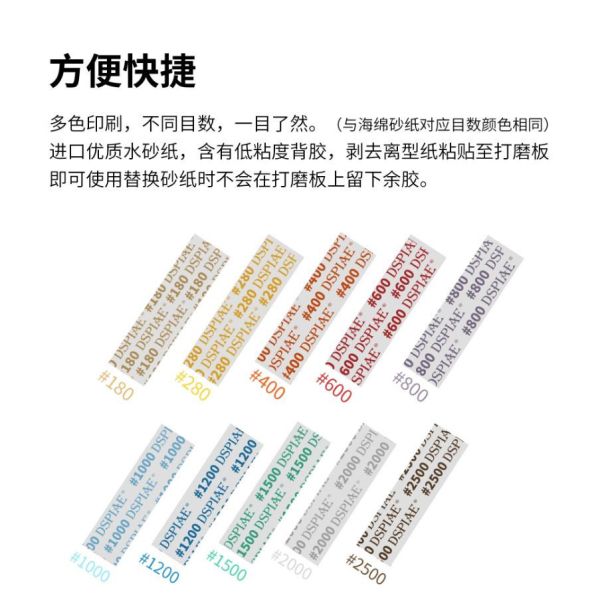 DSPIAE 迪斯派 MSP-1500 免裁切水砂紙自黏砂紙 10片裝 #1500 