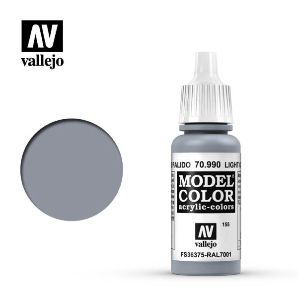 Acrylicos Vallejo AV水漆 模型色彩 Model Color 155 70990 淺灰色 Light Grey 17ml 