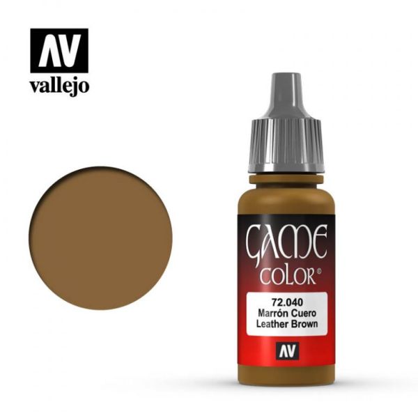 Acrylicos Vallejo AV水漆 遊戲色彩 Game Color 040 72040 皮革棕色 Leather Brown 17 ml 