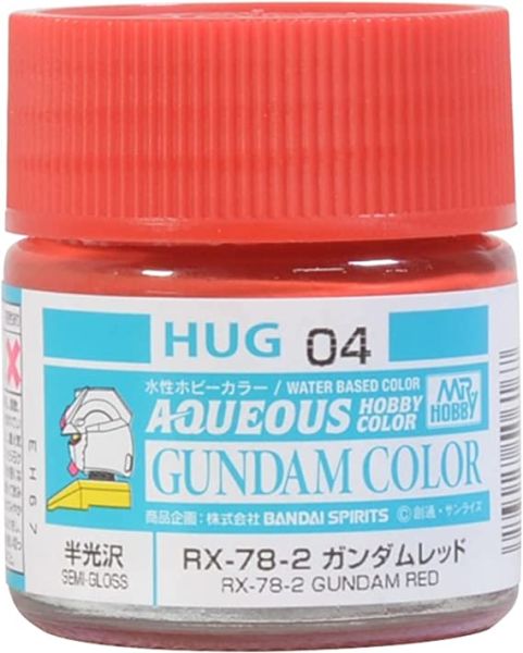 GUNZE 環保水性漆 HUG04 RX-78-2鋼彈專用 半光澤 紅色 10ml 