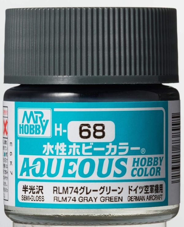 GUNZE 環保水性漆 H68 RLM74 半光澤 灰綠色 10ml 