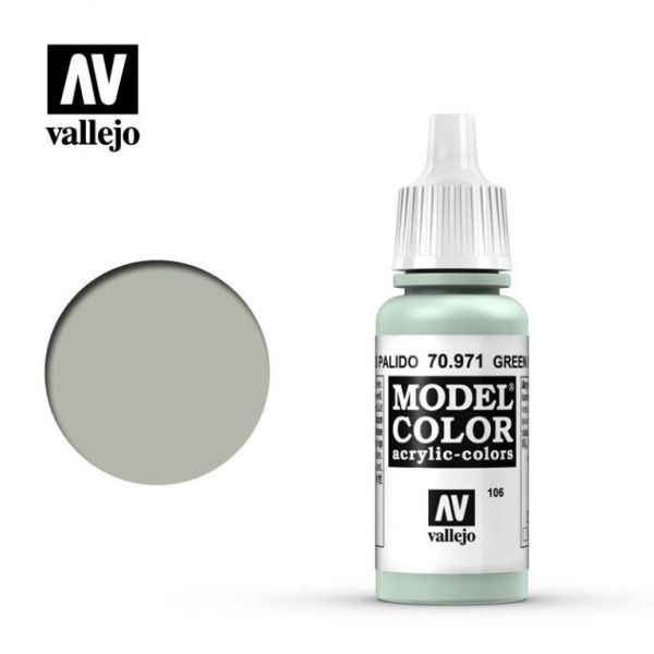 Acrylicos Vallejo AV水漆 模型色彩 Model Color 106 70971 淺綠灰色 Green Grey 17ml 