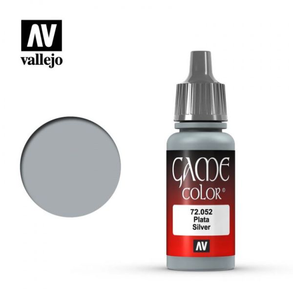 Acrylicos Vallejo AV水漆 遊戲色彩 Game Color 052 72052 銀色 Silver 17 ml 