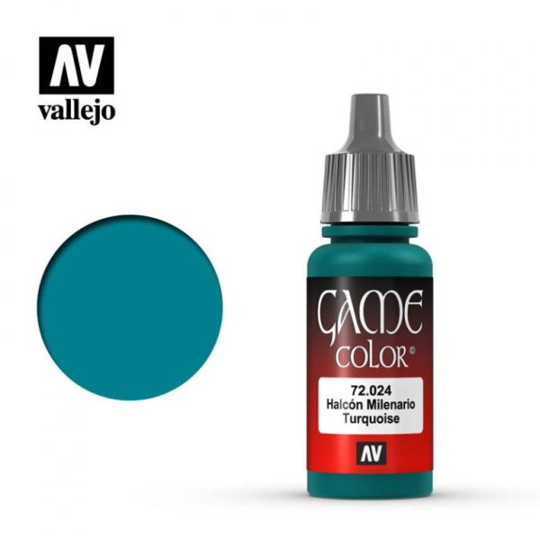 Acrylicos Vallejo AV水漆 遊戲色彩 Game Color 024 72024 綠松石色 Turquoise 17 ml 