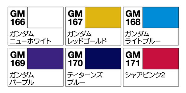 GUNZE 鋼彈麥克筆套裝組 GMS124 鋼彈色進階套裝組 6色 