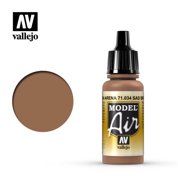 Acrylicos Vallejo AV水漆 71034 模型噴塗色彩 Model Air 沙棕色 Sand Brown 17ml 