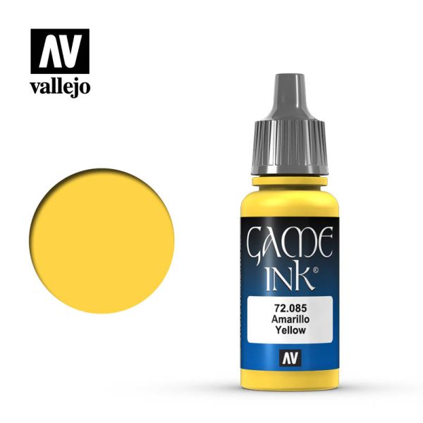 Acrylicos Vallejo AV水漆 遊戲色彩 Game Color 081 72085 黃色墨水 Yellow Ink 17 ml 