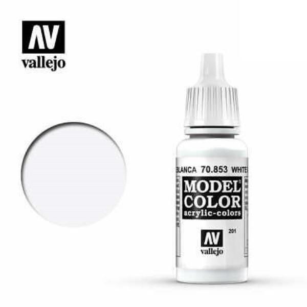 Acrylicos Vallejo AV水漆 模型色彩 Model Color 201 70853 釉白色 White Glaze 17ml 