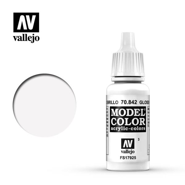 Acrylicos Vallejo AV水漆 模型色彩 Model Color 003 70842 光澤白色 Gloss White 17ml 