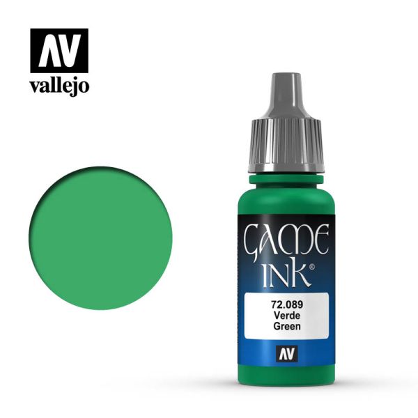 Acrylicos Vallejo AV水漆 遊戲色彩 Game Color 085 72089 綠色墨水 Green Ink 17 ml 