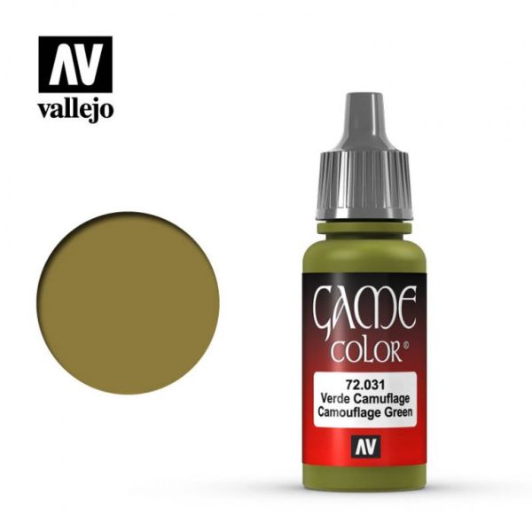 Acrylicos Vallejo AV水漆 遊戲色彩 Game Color 031 72031 迷彩綠色 Camouflage Green 17 ml 