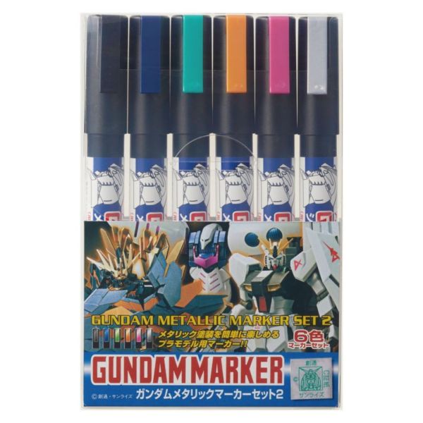 GUNZE 鋼彈麥克筆套裝組 GMS125 金屬色系列2 6色 