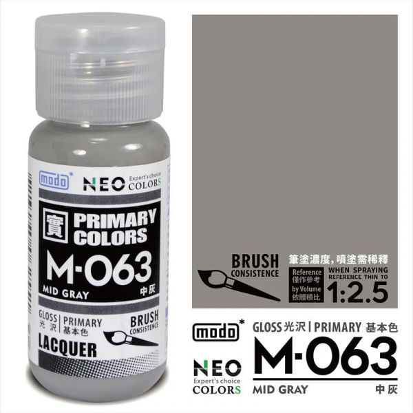 modo摩多製造所 NEO M-063 M063中灰 30ML 模型漆 