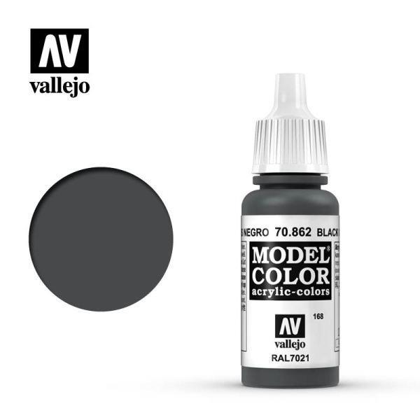 Acrylicos Vallejo AV水漆 模型色彩 Model Color 168 70862 黑灰色 Black Grey 17ml 