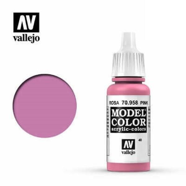 Acrylicos Vallejo AV水漆 模型色彩 Model Color 040 70958 粉紅色 Pink 17ml 