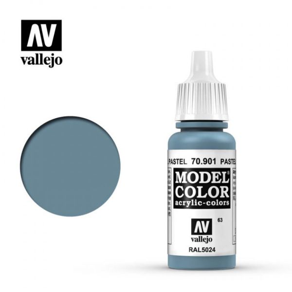 Acrylicos Vallejo AV水漆 模型色彩 Model Color 063 70901 粉彩藍色 Pastel Blue 17ml 