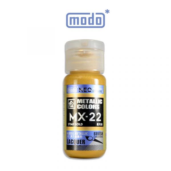 modo摩多製造所 NEO瓶 全新二代金屬色 MX-22 MX22 星光金 30ML 模型漆 modo摩多製造所 NEO瓶 全新二代金屬色 MX-22 MX22 星光金 30ML 模型漆