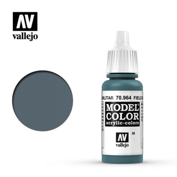 Acrylicos Vallejo AV水漆 模型色彩 Model Color 058 70964 戰場藍色 Field Blue 17ml 