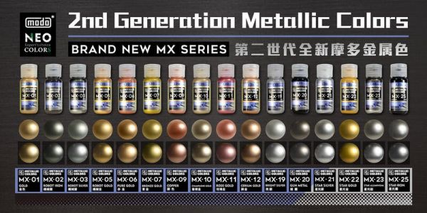 modo摩多製造所 NEO瓶 全新二代金屬色 MX-22 MX22 星光金 30ML 模型漆 modo摩多製造所 NEO瓶 全新二代金屬色 MX-22 MX22 星光金 30ML 模型漆