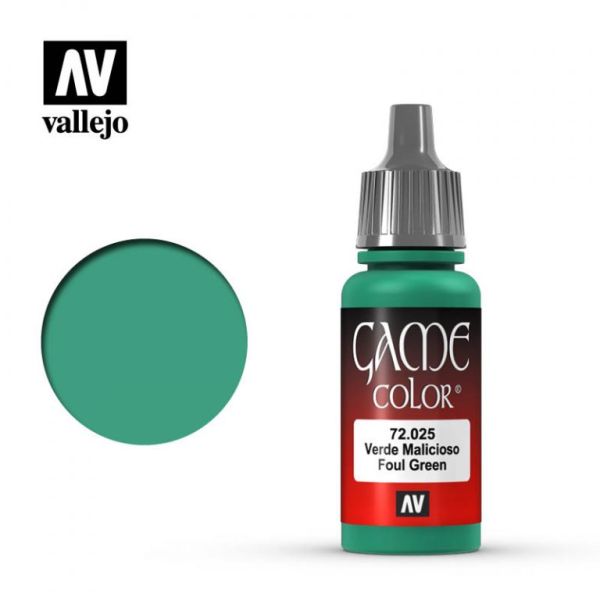 Acrylicos Vallejo AV水漆 遊戲色彩 Game Color 025 72025 惡毒綠色 Foul Green 17 ml 