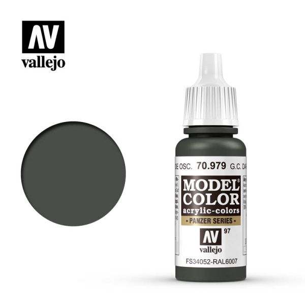 Acrylicos Vallejo AV水漆 模型色彩 Model Color 097 70979 德國迷彩暗綠色 German Cam. Dark Green 17ml 