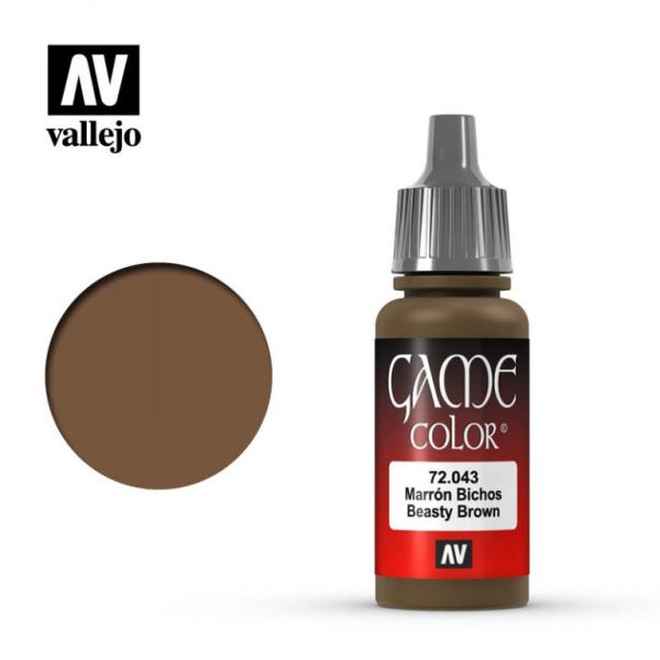 Acrylicos Vallejo AV水漆 遊戲色彩 Game Color 043 72043 野獸棕色 Beasty Brown 17 ml 