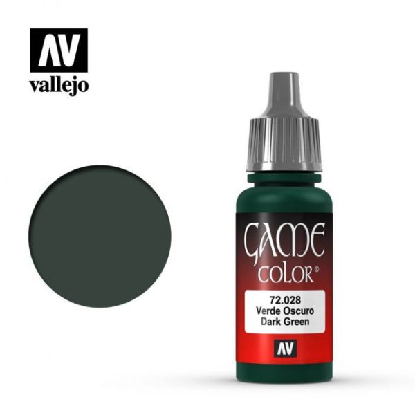 Acrylicos Vallejo AV水漆 遊戲色彩 Game Color 028 72028 深綠色 Dark Green 17 ml 