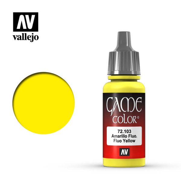 Acrylicos Vallejo AV水漆 遊戲色彩 Game Color 076 72103 螢光黃 Fluo Yellow 17 ml 