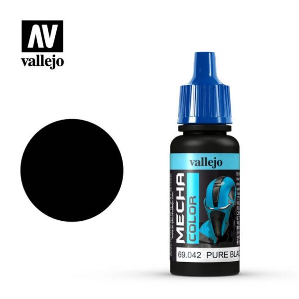 Acrylicos Vallejo AV水漆 機甲色彩 Mecha Color 042 69042 純黑色 Pure Black 17ml 