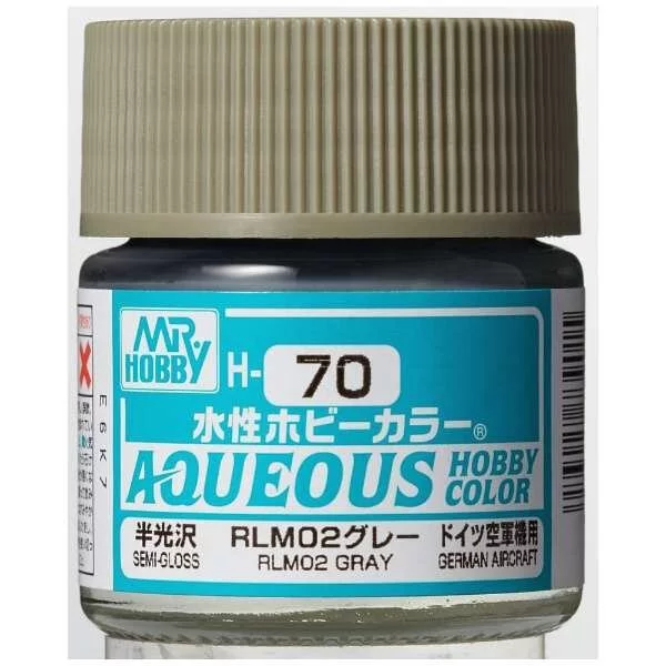 GUNZE 環保水性漆 H70 RLM02 半光澤 灰色 10ml 