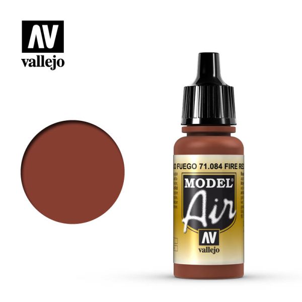 Acrylicos Vallejo AV水漆 71084 模型噴塗色彩 Model Air 火紅色 Fire Red 17ml 