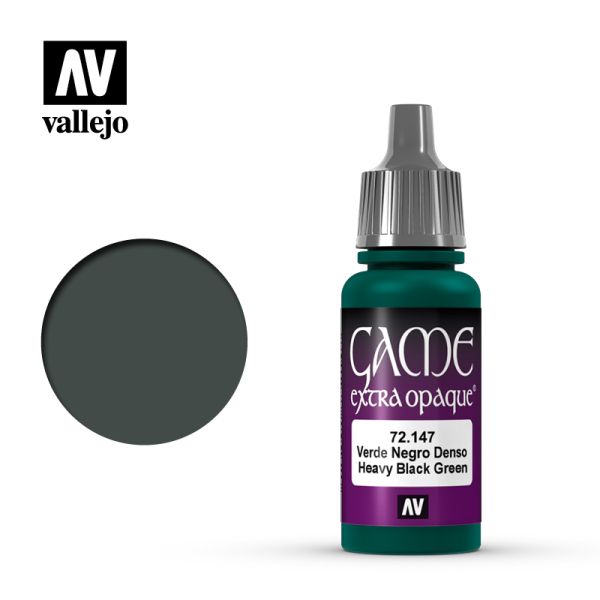 Acrylicos Vallejo AV水漆 遊戲色彩 Game Color 098 72147 重黑綠色（不透明漆） Heavy Blackgreen 17 ml 